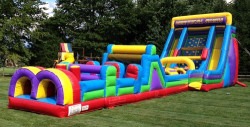 Vertical Rush Rock Wall Slide w/ 40' Obstacle Course